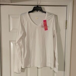Lilly Pulitzer Renay Sunguard Resort White Shirt